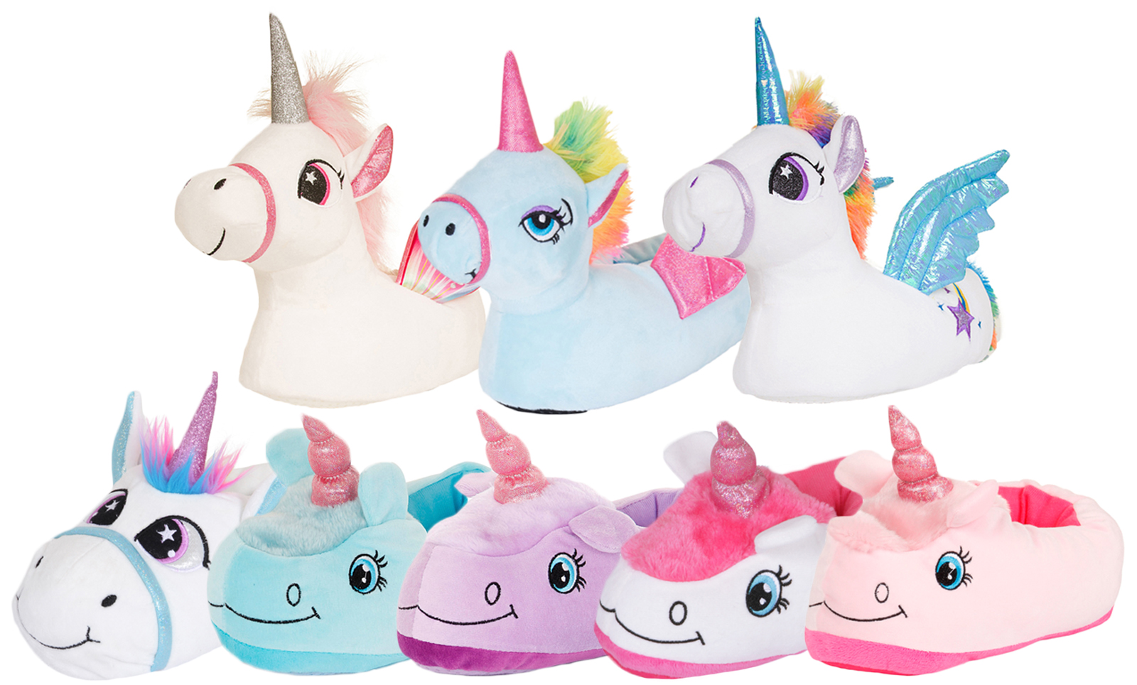 Womens Girls Novelty 3D Character Plush Unicorn Slippers Ladies Gift Size 10UK8 eBay